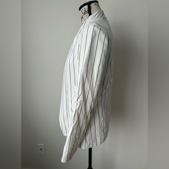 🚨Gentle Fawn Ivory Pinstripe Rayon Blend Open Blazer - Size - S - Picture 3 of 6
